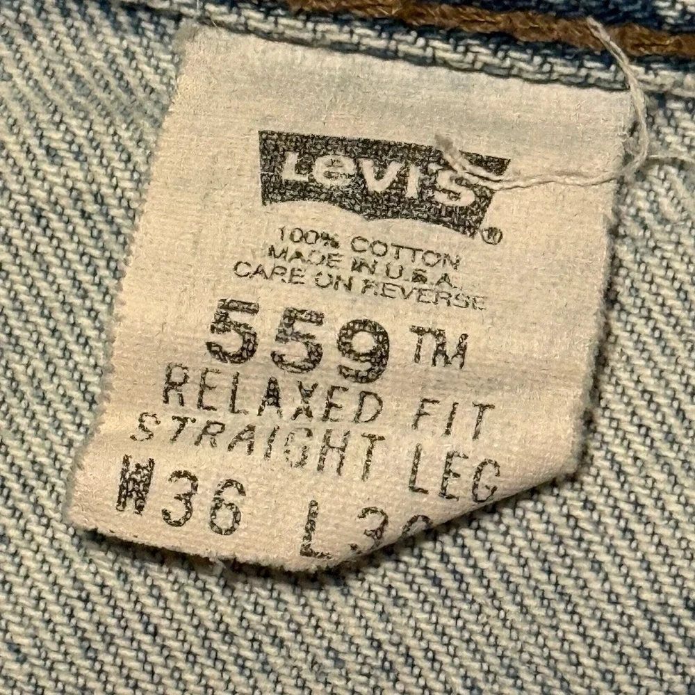 Vintage Levis‎ Jeans Mens 36x30 Denim 559 Relaxed Straight Y2K USA 1999 Light